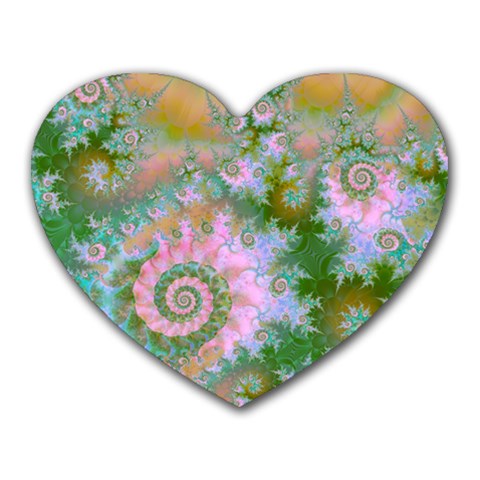 Rose Forest Green, Abstract Swirl Dance Mouse Pad (Heart) from ArtsNow.com Front