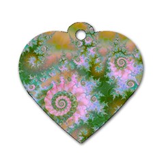 Rose Forest Green, Abstract Swirl Dance Dog Tag Heart (Two Sided) from ArtsNow.com Front