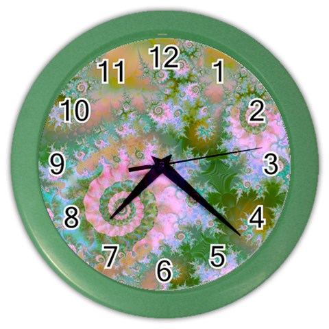 Rose Forest Green, Abstract Swirl Dance Wall Clock (Color) from ArtsNow.com Front