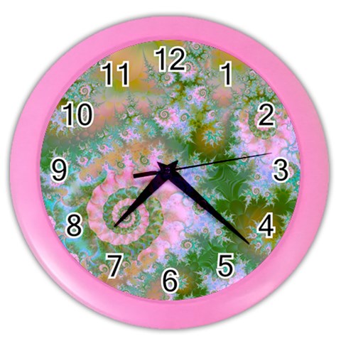 Rose Forest Green, Abstract Swirl Dance Wall Clock (Color) from ArtsNow.com Front