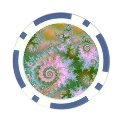 Rose Forest Green, Abstract Swirl Dance Poker Chip from ArtsNow.com Back