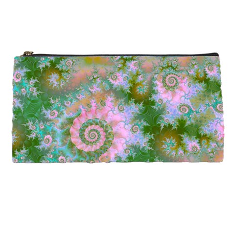 Rose Forest Green, Abstract Swirl Dance Pencil Case from ArtsNow.com Front