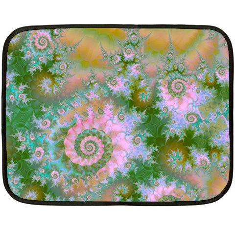 Rose Forest Green, Abstract Swirl Dance Mini Fleece Blanket (Two Sided) from ArtsNow.com 35 x27  Blanket Back