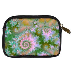 Rose Forest Green, Abstract Swirl Dance Digital Camera Leather Case from ArtsNow.com Back