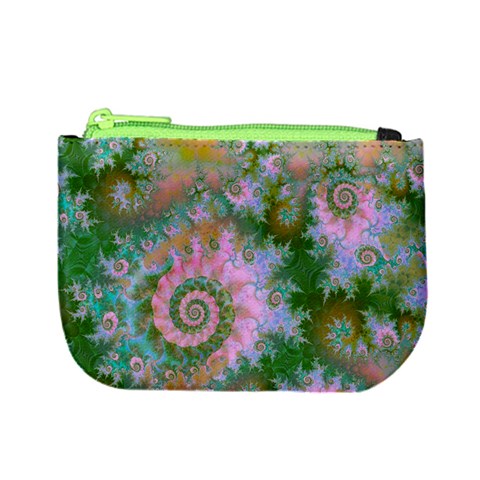 Rose Forest Green, Abstract Swirl Dance Coin Change Purse from ArtsNow.com Front