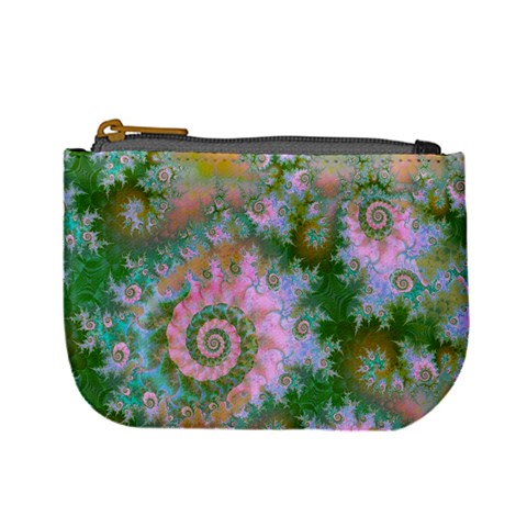 Rose Forest Green, Abstract Swirl Dance Coin Change Purse from ArtsNow.com Front