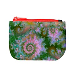 Rose Forest Green, Abstract Swirl Dance Coin Change Purse from ArtsNow.com Front