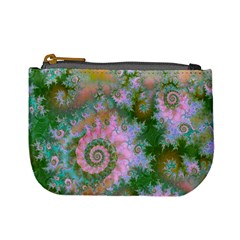 Rose Forest Green, Abstract Swirl Dance Coin Change Purse from ArtsNow.com Front