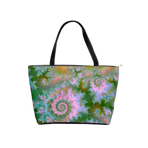 Rose Forest Green, Abstract Swirl Dance Large Shoulder Bag from ArtsNow.com Front