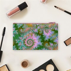 Rose Forest Green, Abstract Swirl Dance Cosmetic Bag (Small) from ArtsNow.com Back