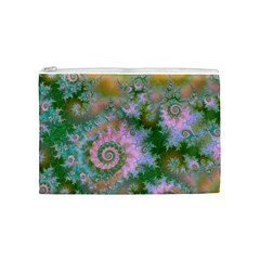 Rose Forest Green, Abstract Swirl Dance Cosmetic Bag (Medium) from ArtsNow.com Front