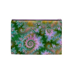 Rose Forest Green, Abstract Swirl Dance Cosmetic Bag (Medium) from ArtsNow.com Back