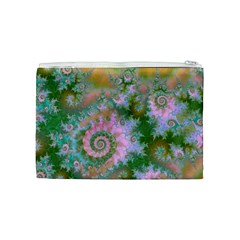 Rose Forest Green, Abstract Swirl Dance Cosmetic Bag (Medium) from ArtsNow.com Back