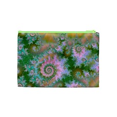 Rose Forest Green, Abstract Swirl Dance Cosmetic Bag (Medium) from ArtsNow.com Back