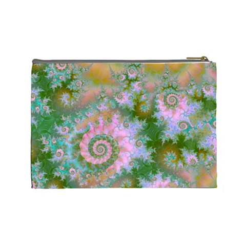 Rose Forest Green, Abstract Swirl Dance Cosmetic Bag (Large) from ArtsNow.com Back