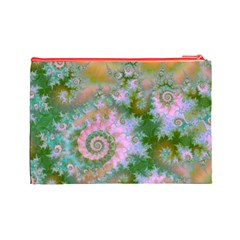 Rose Forest Green, Abstract Swirl Dance Cosmetic Bag (Large) from ArtsNow.com Back