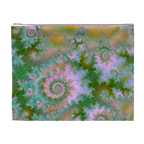 Rose Forest Green, Abstract Swirl Dance Cosmetic Bag (XL) from ArtsNow.com Front