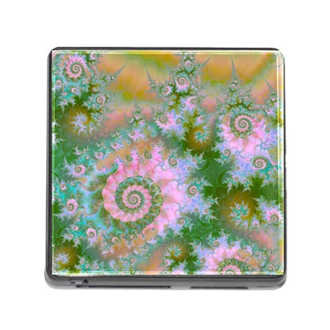 Rose Forest Green, Abstract Swirl Dance Memory Card Reader with Storage (Square) from ArtsNow.com Front