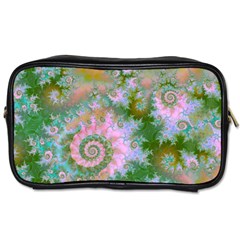 Rose Forest Green, Abstract Swirl Dance Travel Toiletry Bag (Two Sides) from ArtsNow.com Front