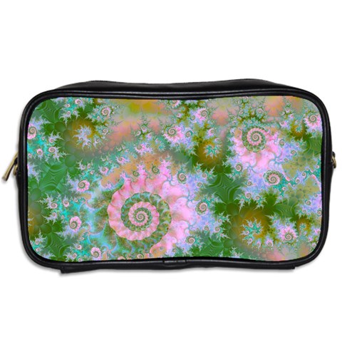 Rose Forest Green, Abstract Swirl Dance Travel Toiletry Bag (Two Sides) from ArtsNow.com Back