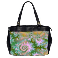 Rose Forest Green, Abstract Swirl Dance Oversize Office Handbag (Two Sides) from ArtsNow.com Front