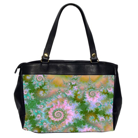 Rose Forest Green, Abstract Swirl Dance Oversize Office Handbag (Two Sides) from ArtsNow.com Back