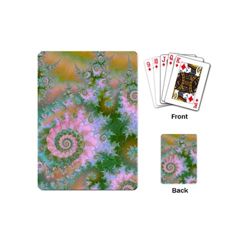 Rose Forest Green, Abstract Swirl Dance Playing Cards (Mini) from ArtsNow.com Back