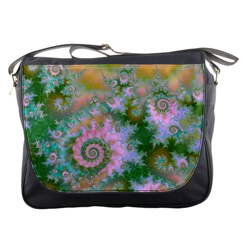 Rose Forest Green, Abstract Swirl Dance Messenger Bag from ArtsNow.com Front