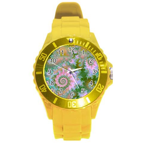 Rose Forest Green, Abstract Swirl Dance Plastic Sport Watch (Large) from ArtsNow.com Front