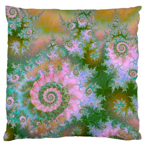 Rose Forest Green, Abstract Swirl Dance Large Cushion Case (Two Sided)  from ArtsNow.com Back