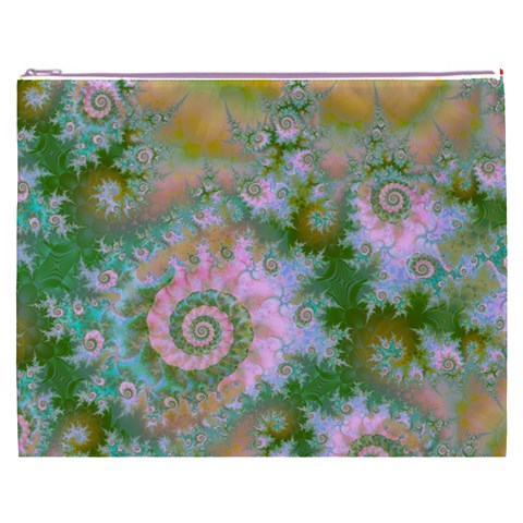 Rose Forest Green, Abstract Swirl Dance Cosmetic Bag (XXXL) from ArtsNow.com Front