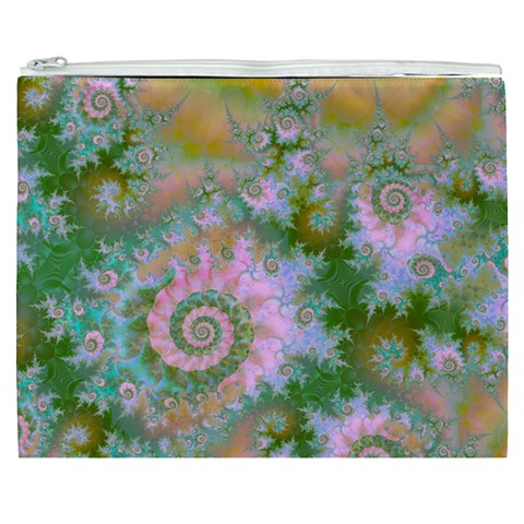 Rose Forest Green, Abstract Swirl Dance Cosmetic Bag (XXXL) from ArtsNow.com Front