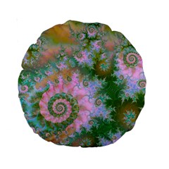 Rose Forest Green, Abstract Swirl Dance 15  Premium Round Cushion  from ArtsNow.com Front