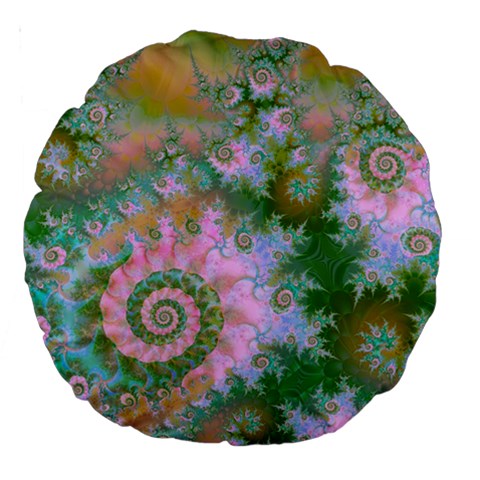 Rose Forest Green, Abstract Swirl Dance 18  Premium Round Cushion  from ArtsNow.com Back