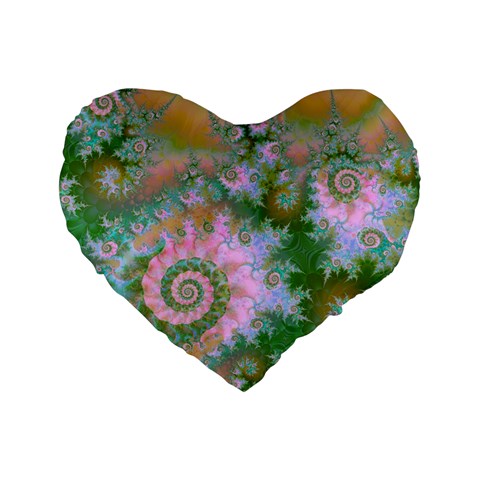 Rose Forest Green, Abstract Swirl Dance 16  Premium Heart Shape Cushion  from ArtsNow.com Front