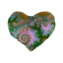 Rose Forest Green, Abstract Swirl Dance 16  Premium Heart Shape Cushion  from ArtsNow.com Back