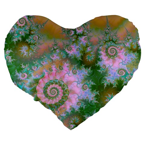 Rose Forest Green, Abstract Swirl Dance 19  Premium Heart Shape Cushion from ArtsNow.com Back