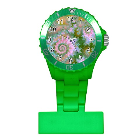 Rose Forest Green, Abstract Swirl Dance Nurses Watch from ArtsNow.com Front