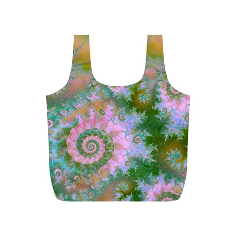 Rose Forest Green, Abstract Swirl Dance Reusable Bag (S) from ArtsNow.com Front