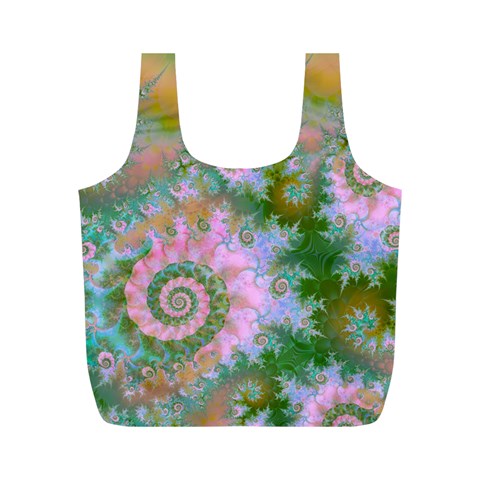 Rose Forest Green, Abstract Swirl Dance Reusable Bag (M) from ArtsNow.com Front