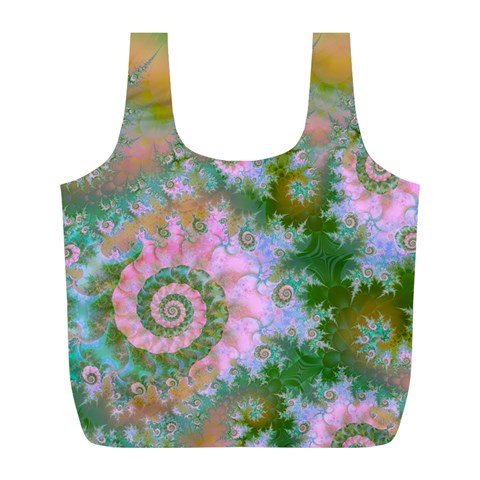 Rose Forest Green, Abstract Swirl Dance Reusable Bag (L) from ArtsNow.com Back