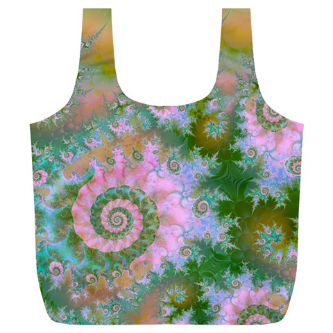 Rose Forest Green, Abstract Swirl Dance Reusable Bag (XL) from ArtsNow.com Back