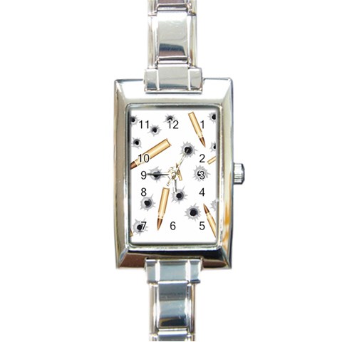 Bulletsnbulletholes Rectangular Italian Charm Watch from ArtsNow.com Front