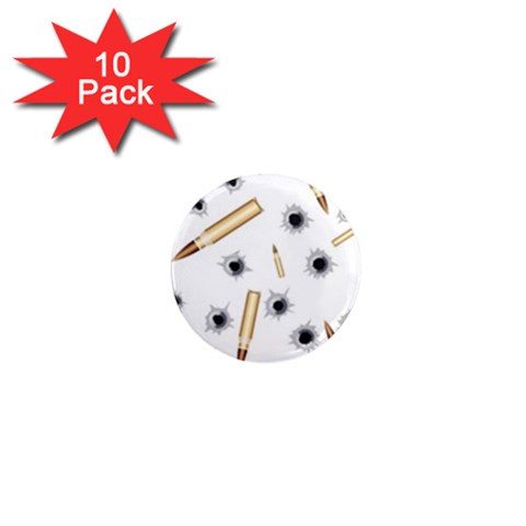 Bulletsnbulletholes 1  Mini Button Magnet (10 pack) from ArtsNow.com Front