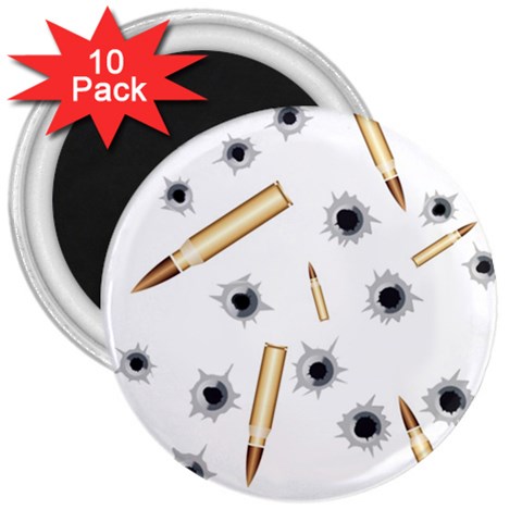 Bulletsnbulletholes 3  Button Magnet (10 pack) from ArtsNow.com Front