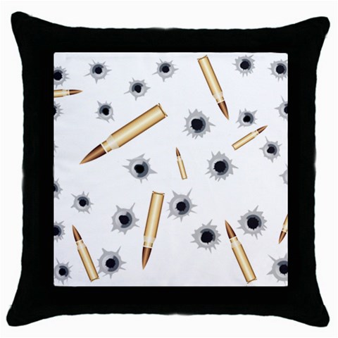 Bulletsnbulletholes Black Throw Pillow Case from ArtsNow.com Front