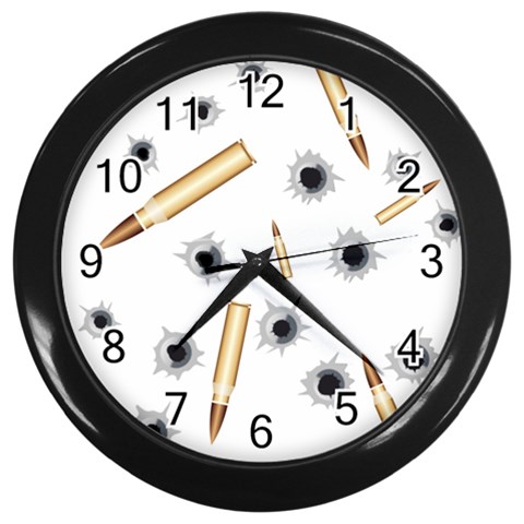 Bulletsnbulletholes Wall Clock (Black) from ArtsNow.com Front