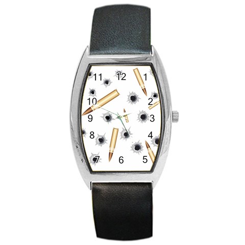 Bulletsnbulletholes Tonneau Leather Watch from ArtsNow.com Front