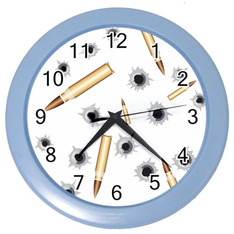 Bulletsnbulletholes Wall Clock (Color) from ArtsNow.com Front