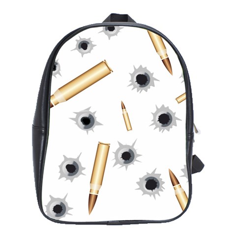 Bulletsnbulletholes School Bag (XL) from ArtsNow.com Front